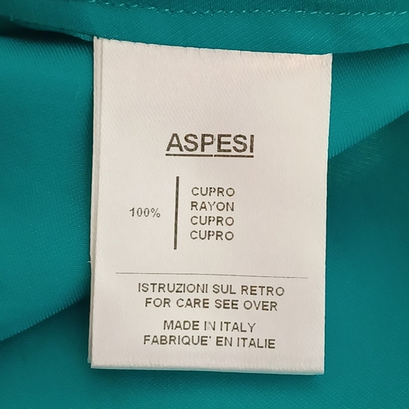 ASPESI 100% Silk Teal Halter Mini Dress - Picture 10 of 13